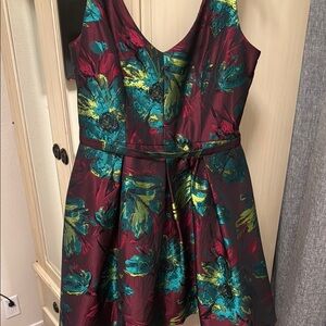 Floral Kids Dress in Burgundy and Teal